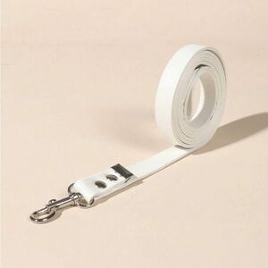 White Dog Leash with Silver Hardware